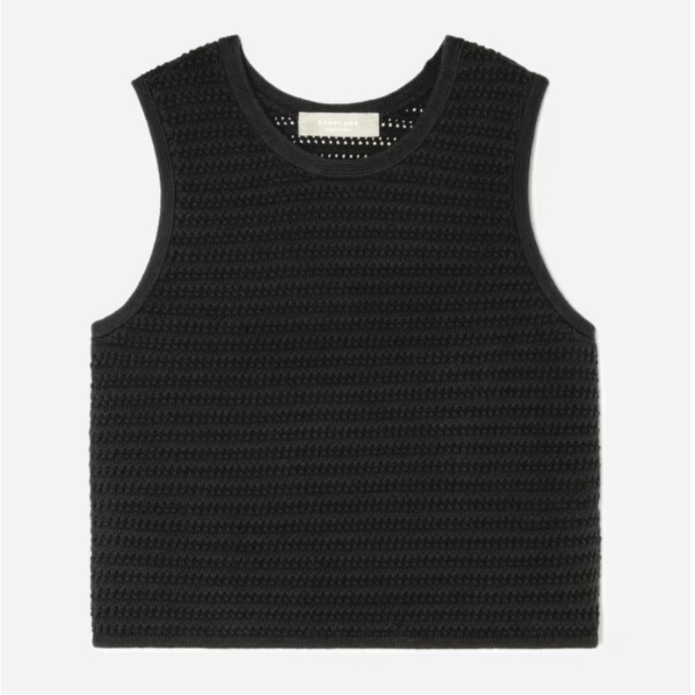 Everlane The Crochet Knit Cami Black Sleeveless Size XS